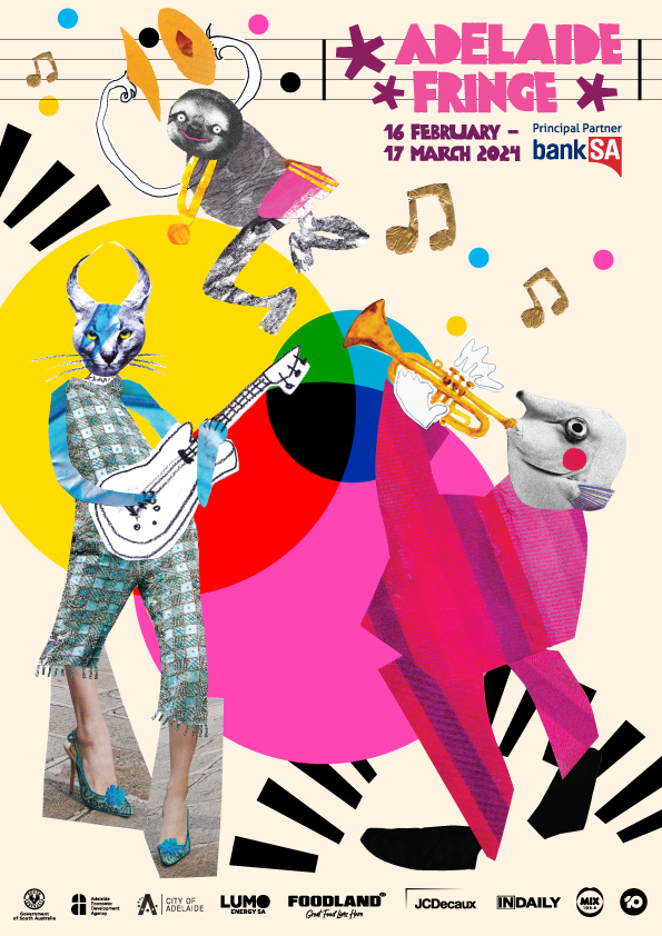 Poster winning design with an array of animals playing instruments.